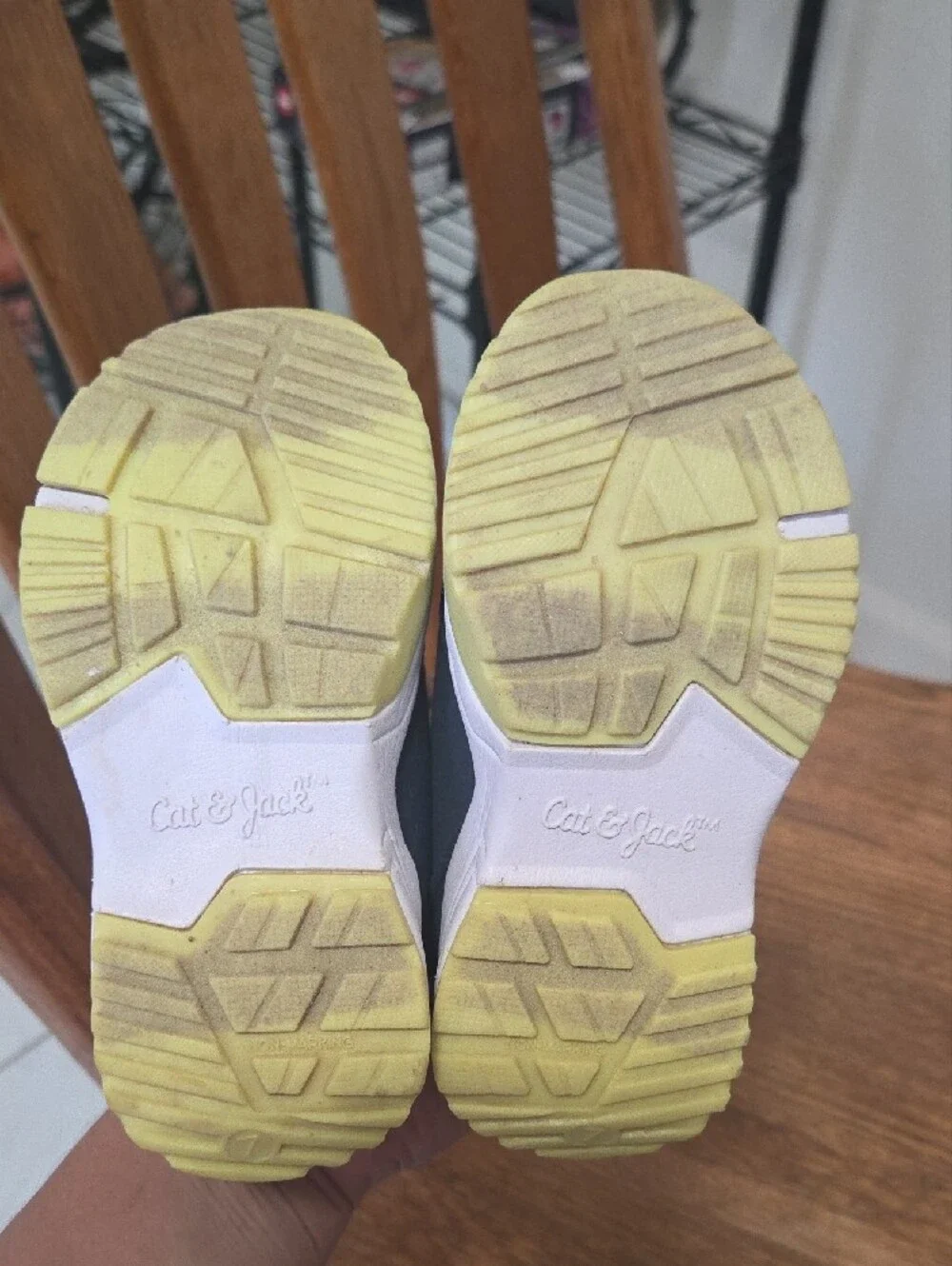 Cat & Jack Black Sneakers with Neon Yellow Accents